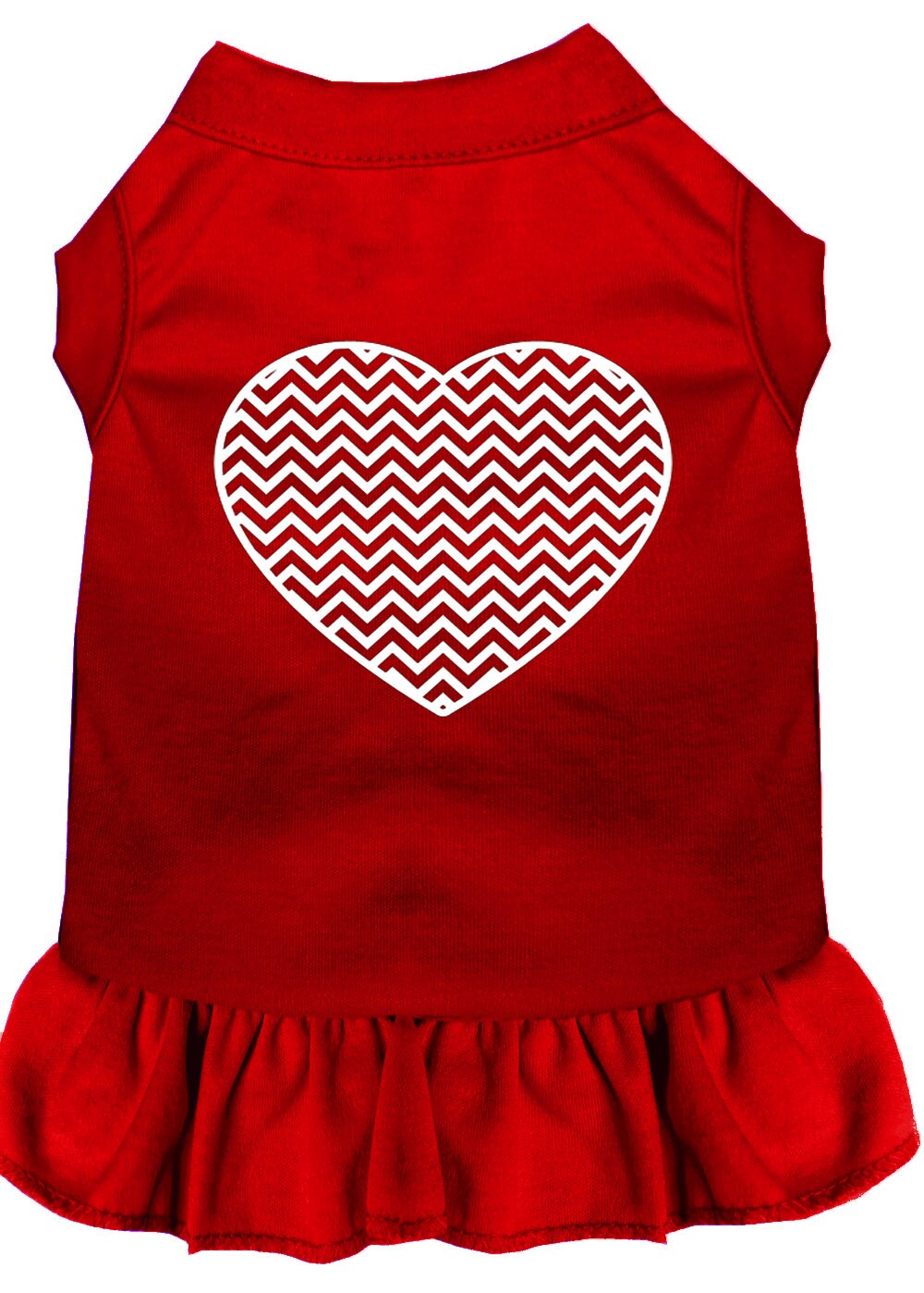 Pet Dress "Chevron Heart" Red