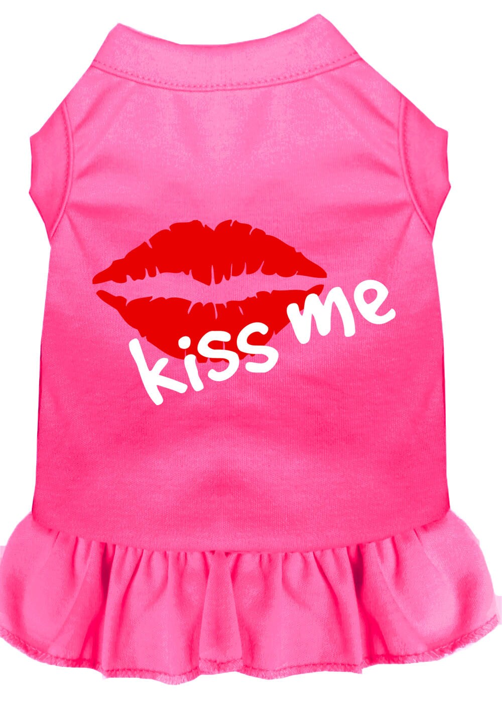 Pet Dress, Screen Printed, "Kiss Me" Bright Pink