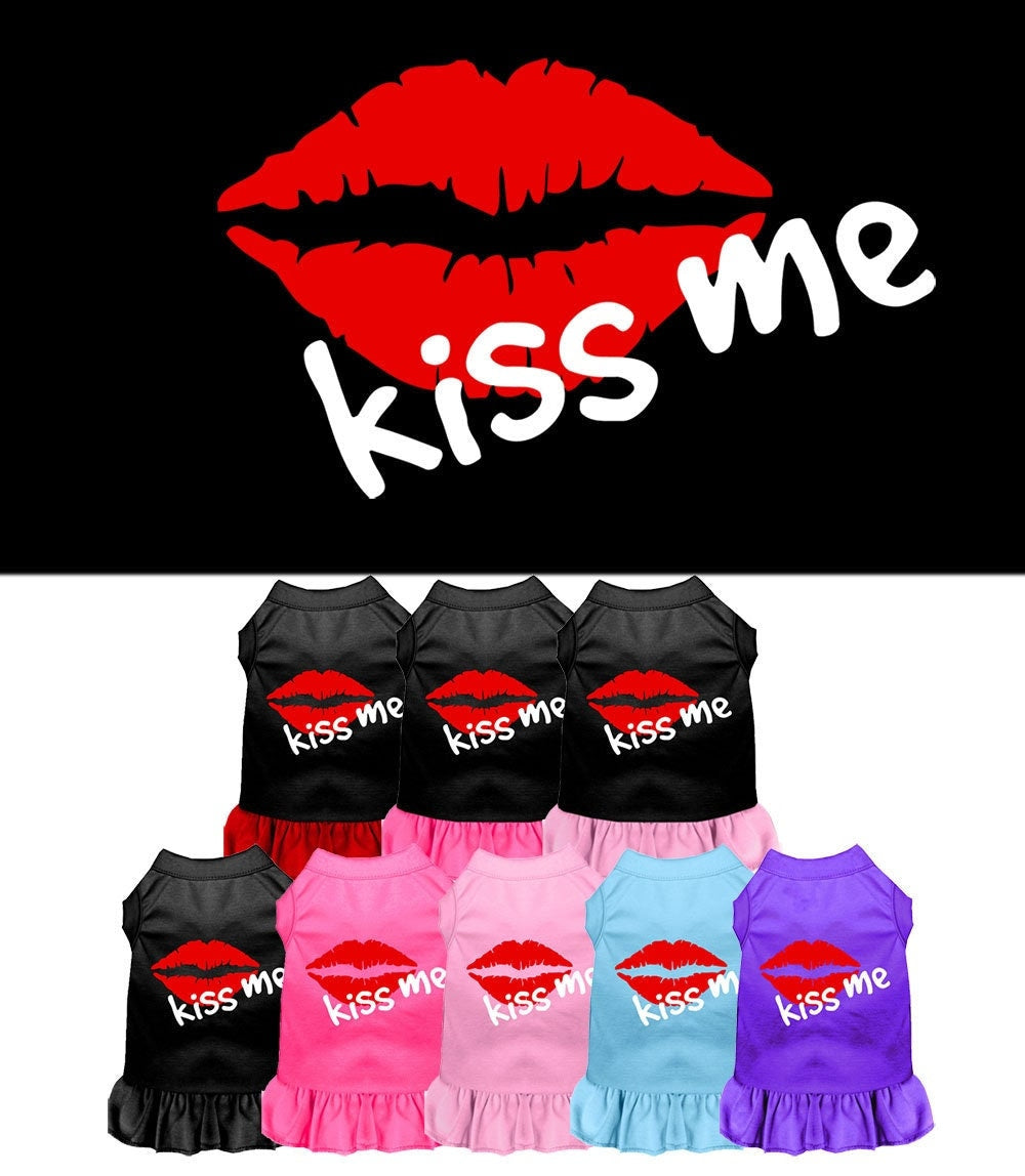 Pet Dress, Screen Printed, "Kiss Me"
