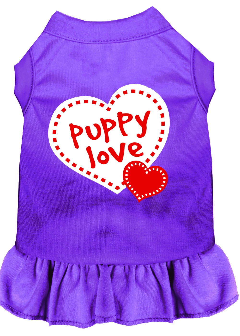 Pet Dress Screen Printed, "Puppy Love" Purple