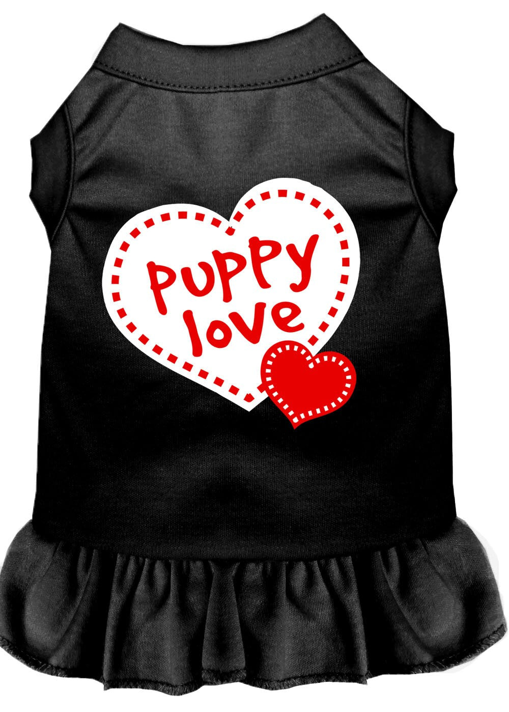 Pet Dress Screen Printed, "Puppy Love" Black