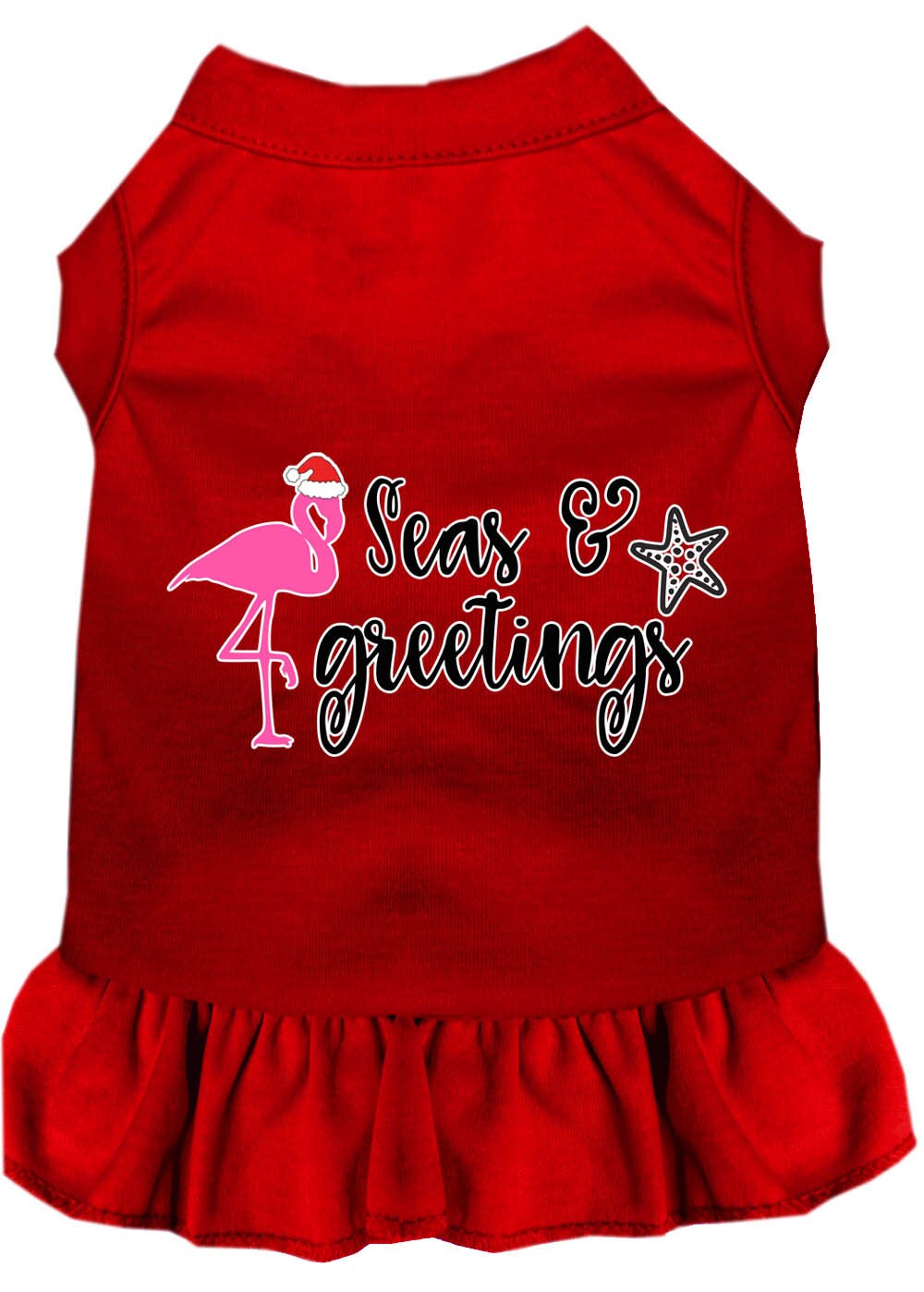 Christmas Pet Dress Screen Printed, "Seas and Greetings"