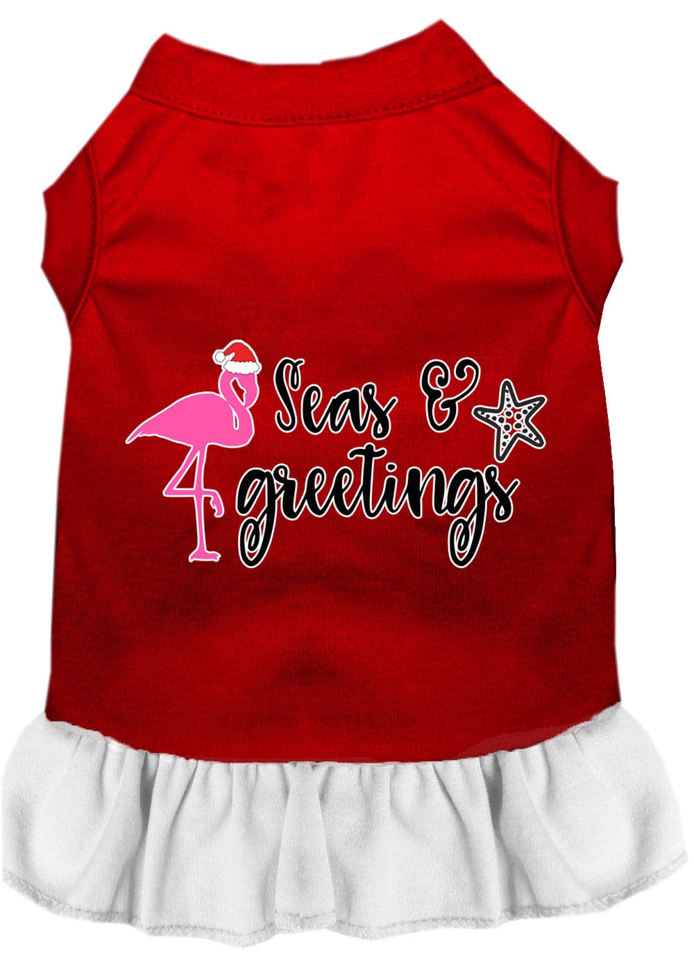 Christmas Pet Dress Screen Printed, "Seas and Greetings"