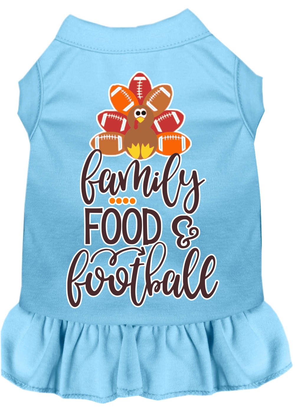 Pet Dress "Family, Food & Football" Baby Blue