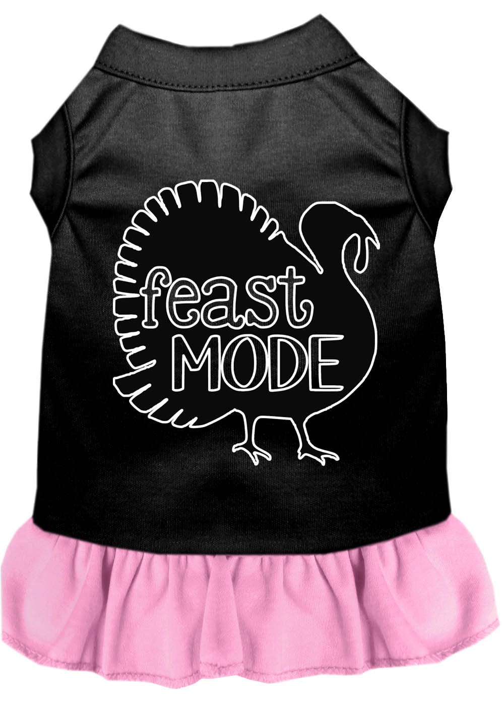 Thanksgiving Pet Dress "Feast Mode" Black W Light Pink