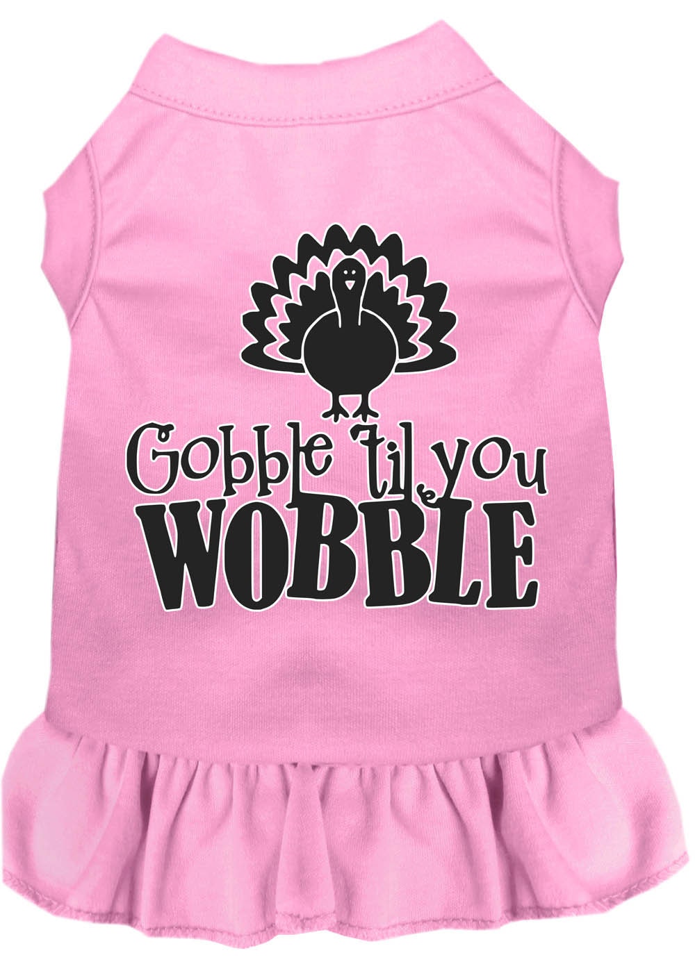 Thanksgiving Pet Dress "Gobble Til You Wobble" Light Pink