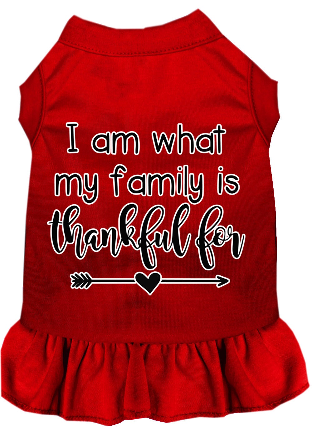 Pet Dress "I Am What My Family Is Thankful For" Red