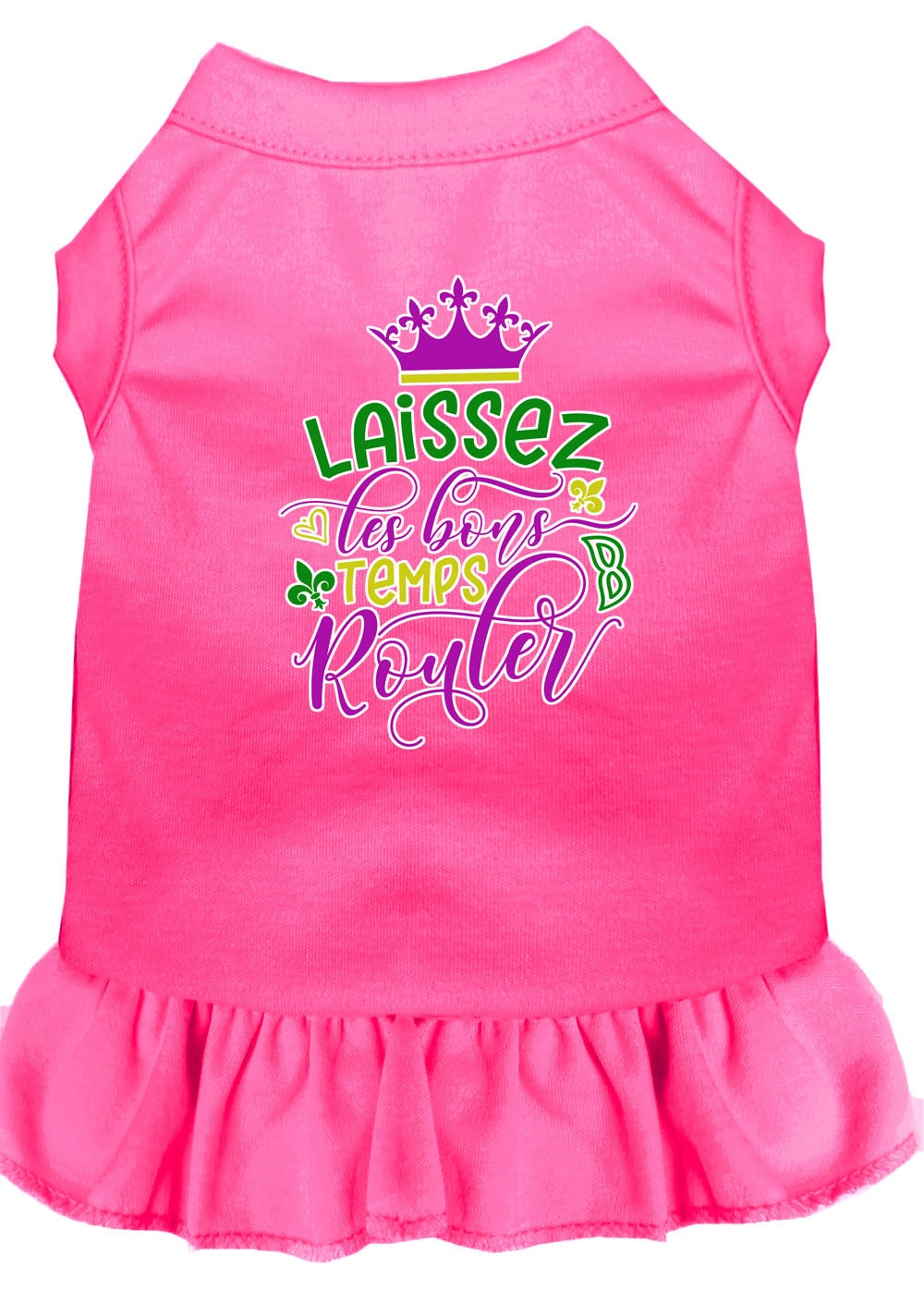 Pet Dress "Laissez Les Bons Temps Rouler" Bright Pink