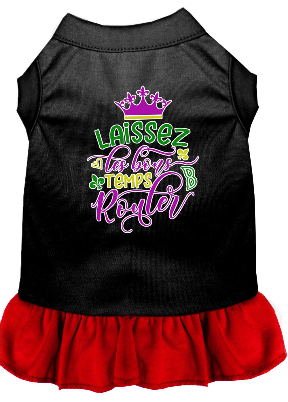 Pet Dress "Laissez Les Bons Temps Rouler" Black W Red
