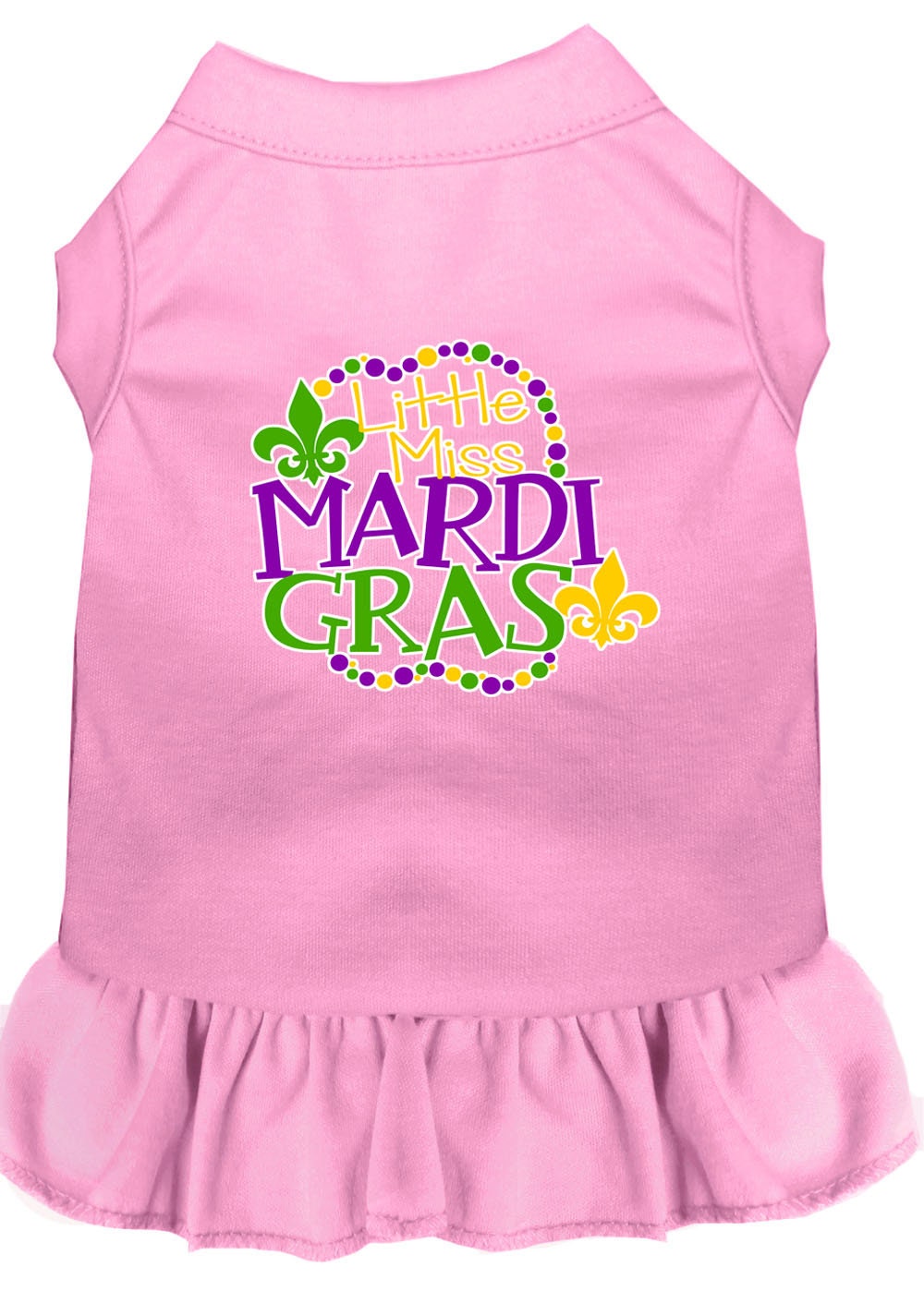 Pet Dress "Little Miss Mardi Gras" Light Pink