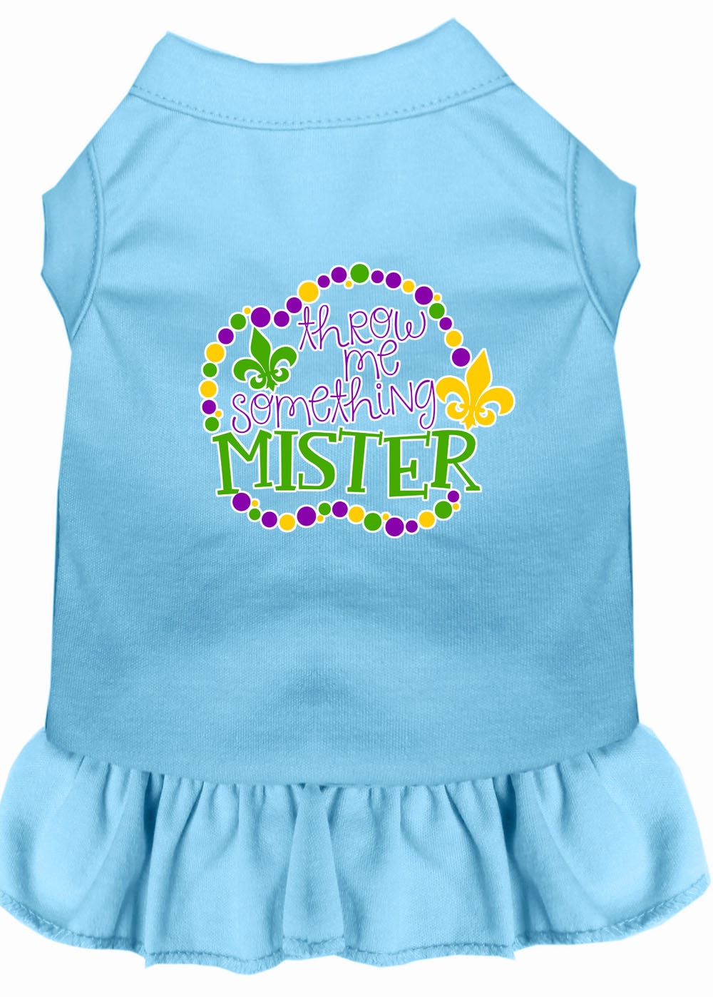 Pet Dress "Throw Me Something Mister" Baby Blue