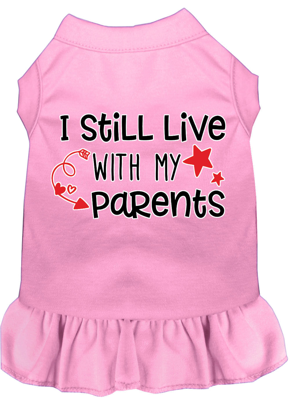 Pet Dress "I Still Live With My Parents" Light Pink
