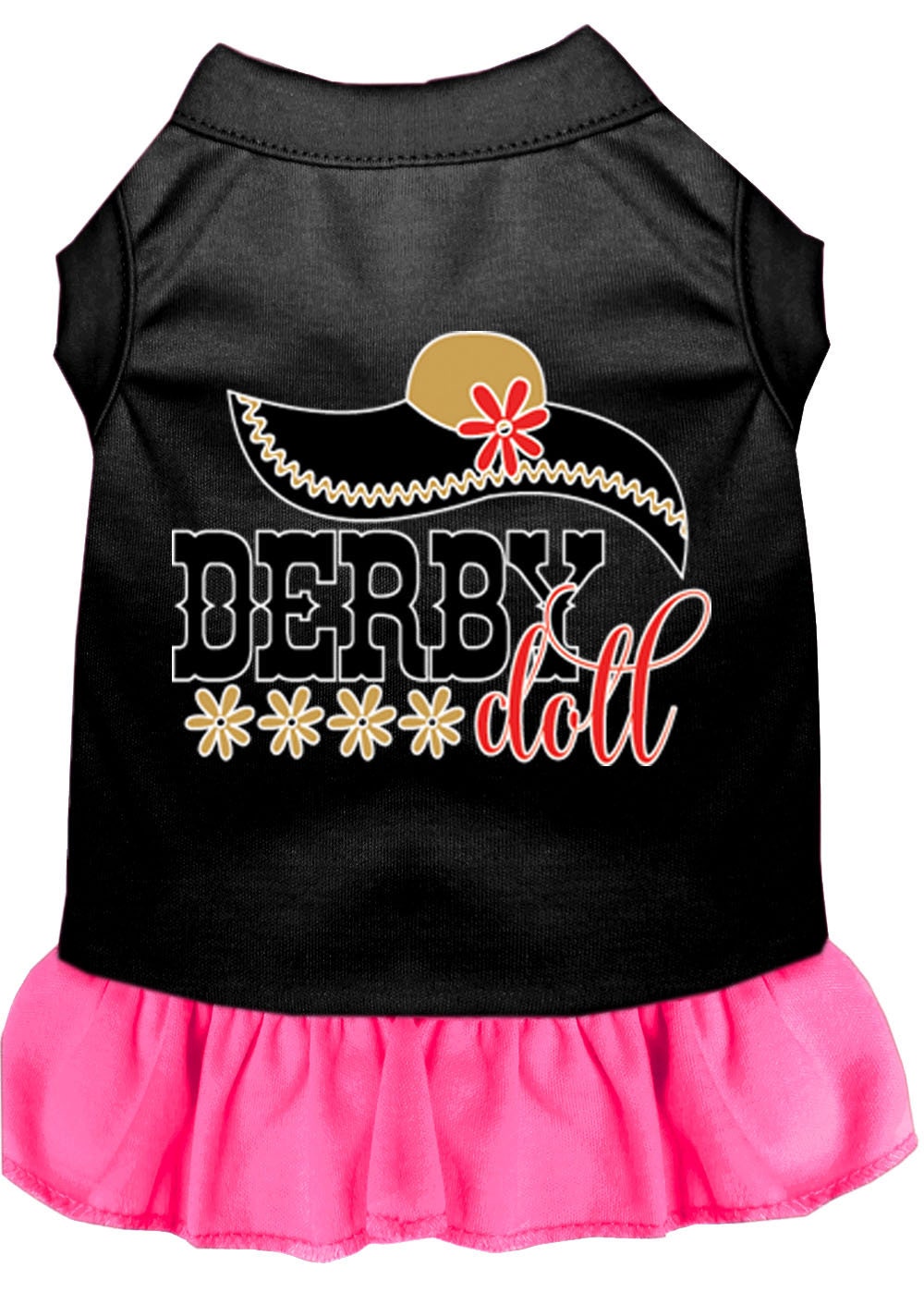 Pet Dress "Derby Doll" Black W Bright Pink