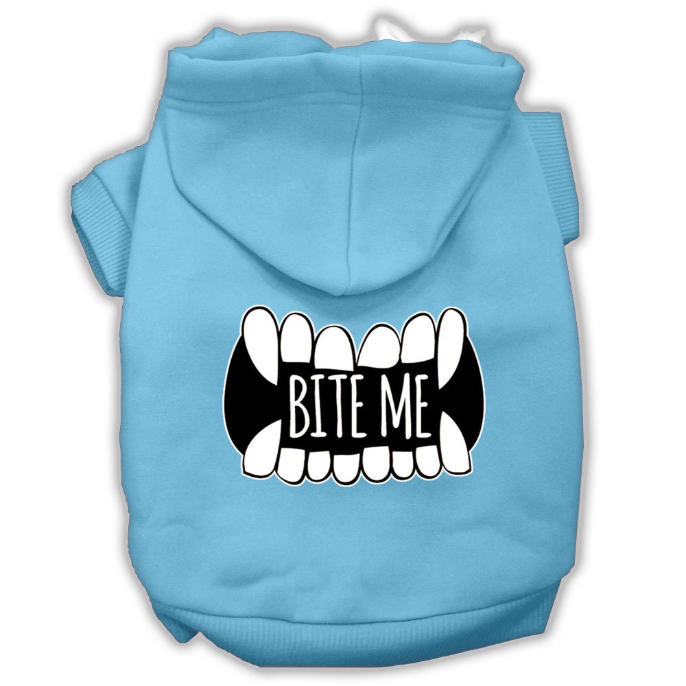 Pet Hoodie "Bite Me" Baby Blue