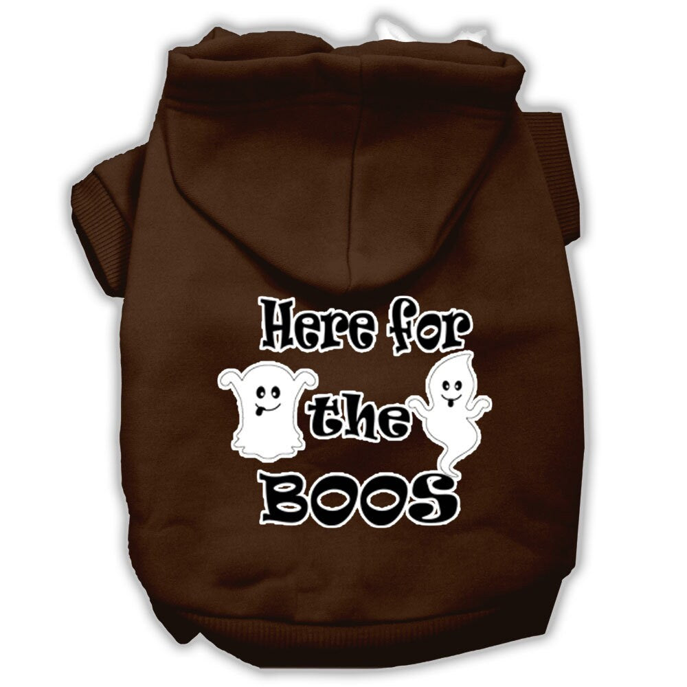 Halloween Pet Hoodie "Here For The Boos" Brown