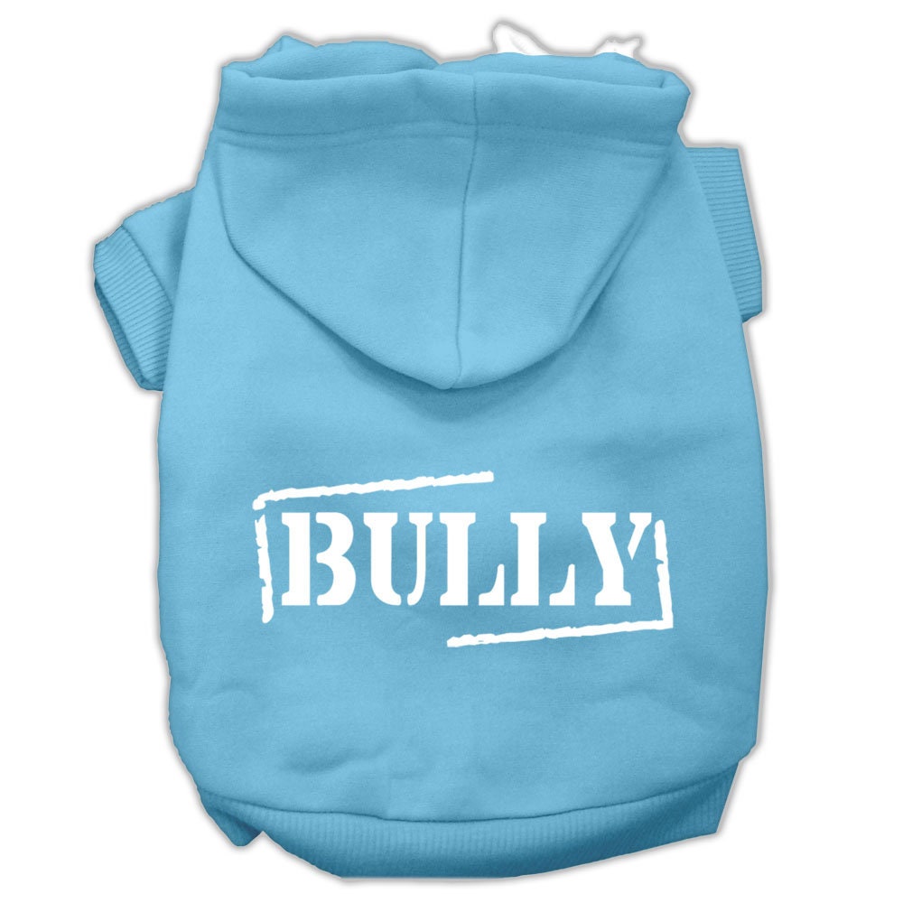 Pet Hoodie Screen Printed, "Bully" Baby Blue