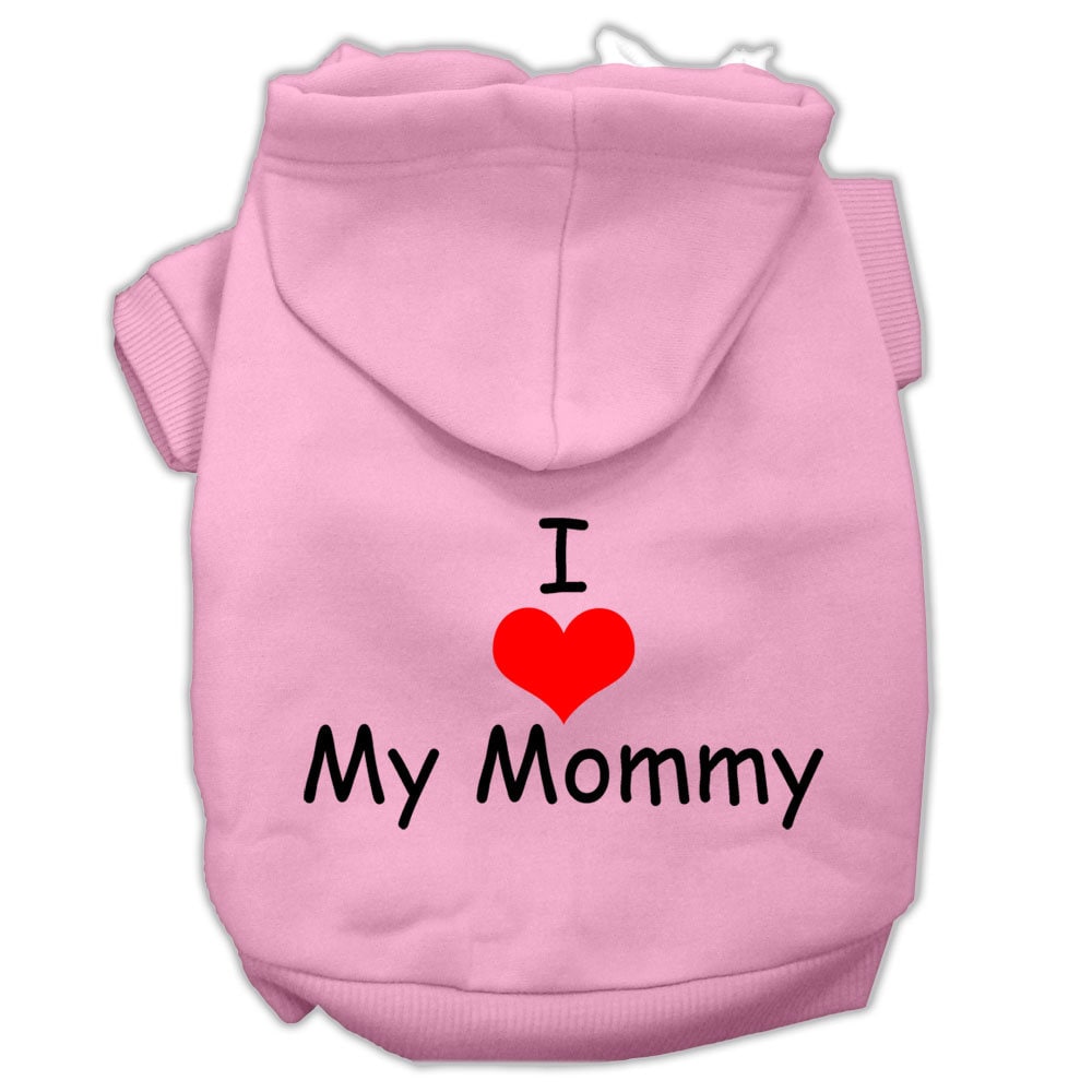 Pet Hoodie "I Love My Mommy" Light Pink