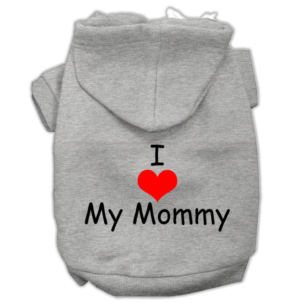 Pet Hoodie "I Love My Mommy" Gray
