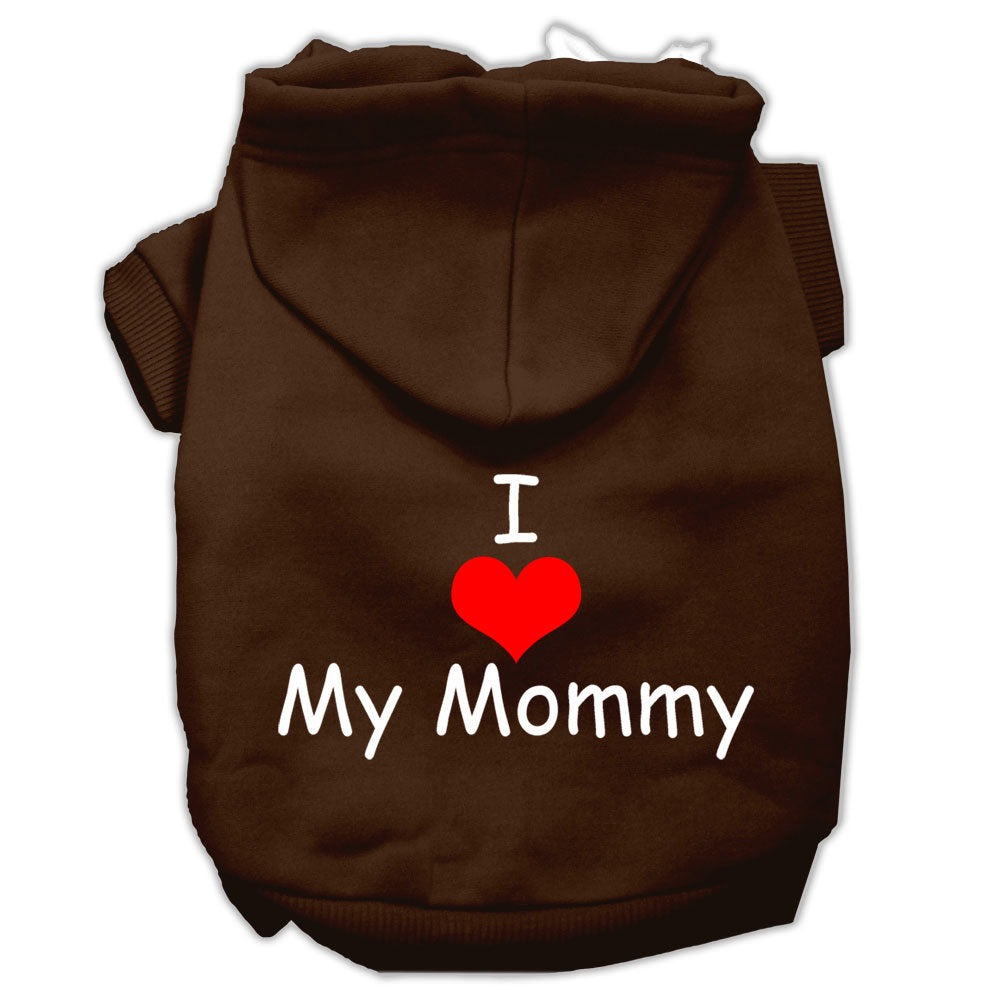 Pet Hoodie "I Love My Mommy" Brown