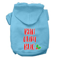 Christmas Pet Hoodie Screen Printed, "Bah Humbug" Baby Blue