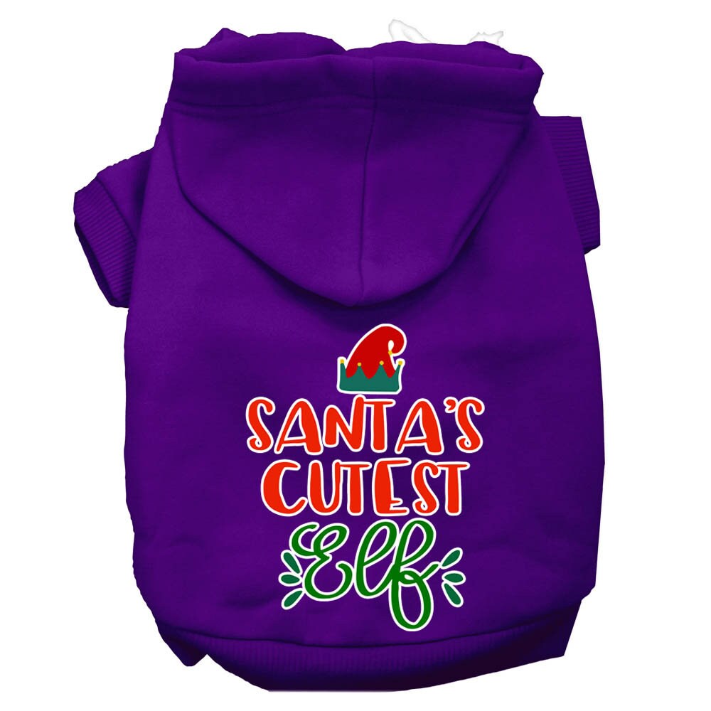 Christmas Pet Hoodie Screen Printed, "Santa's Cutest Elf"