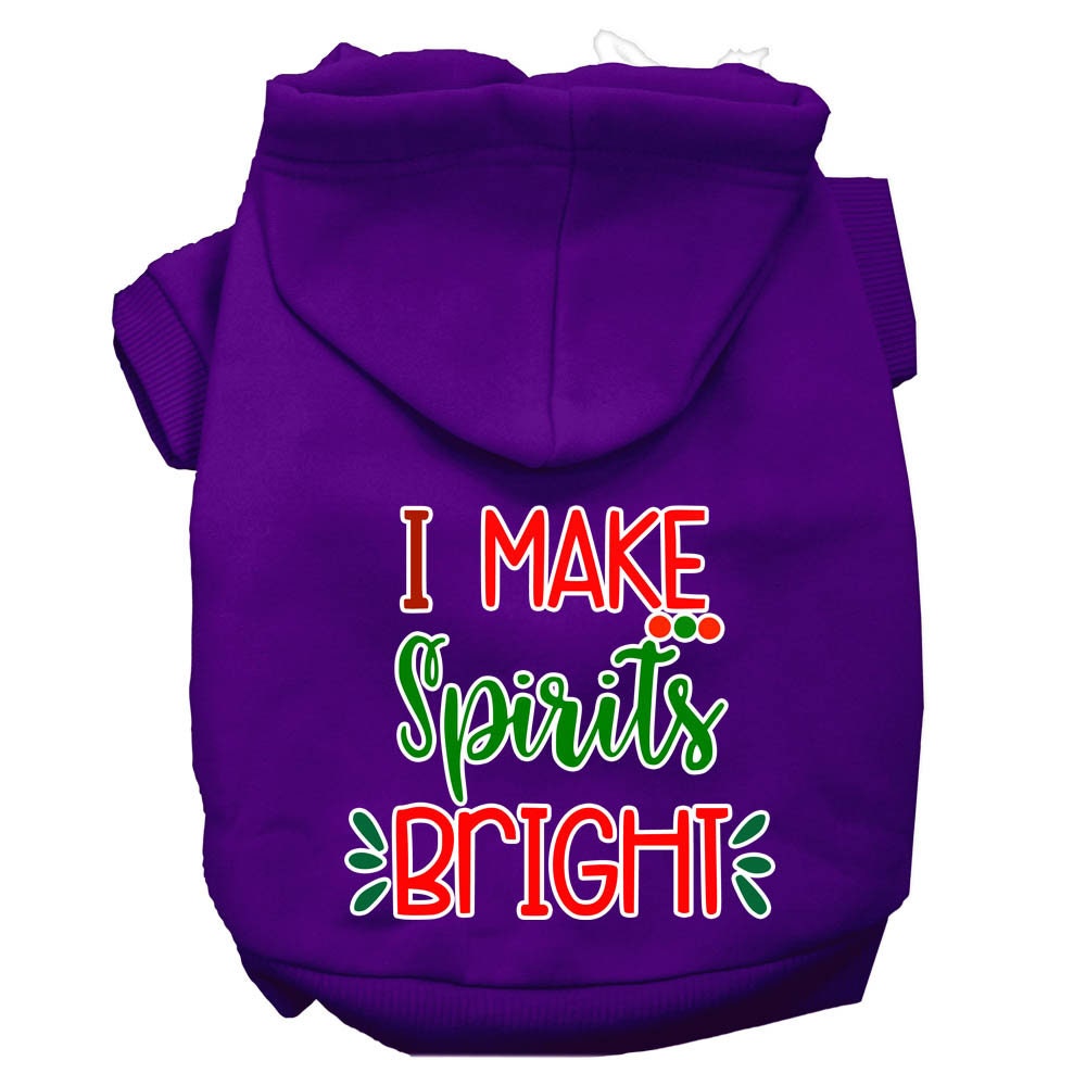Christmas Pet Hoodie Screen Printed, "I Make Spirits Bright"