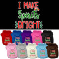Christmas Pet Hoodie Screen Printed, "I Make Spirits Bright"