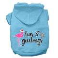 Christmas Pet Hoodie Screen Printed, "Seas & Greetings" Baby Blue
