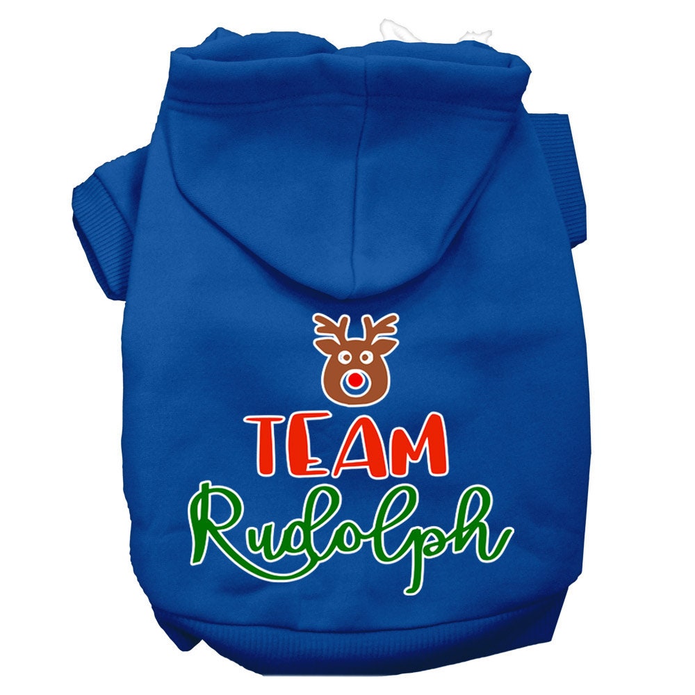 Christmas Pet Hoodie Screen Printed, "Team Rudolph"