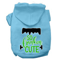 Halloween Pet Hoodie "So Franken Cute" Baby Blue