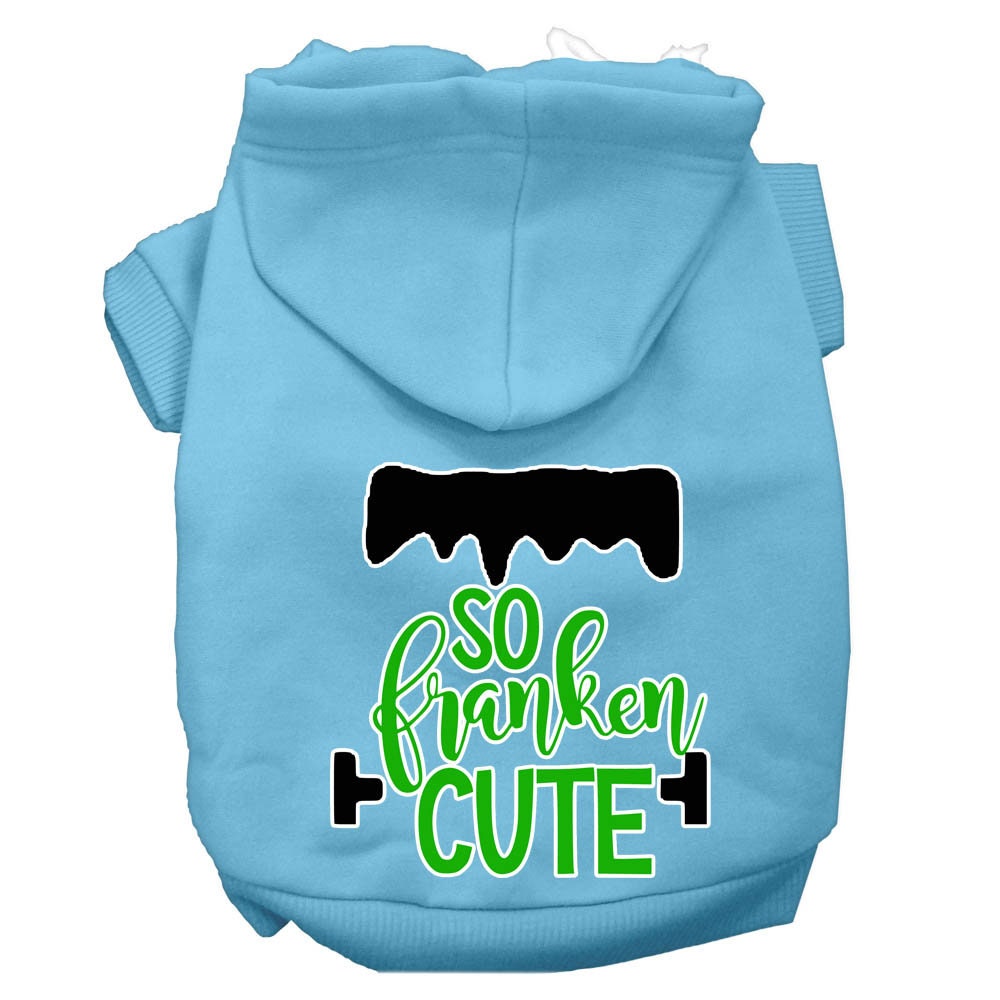 Halloween Pet Hoodie "So Franken Cute" Baby Blue
