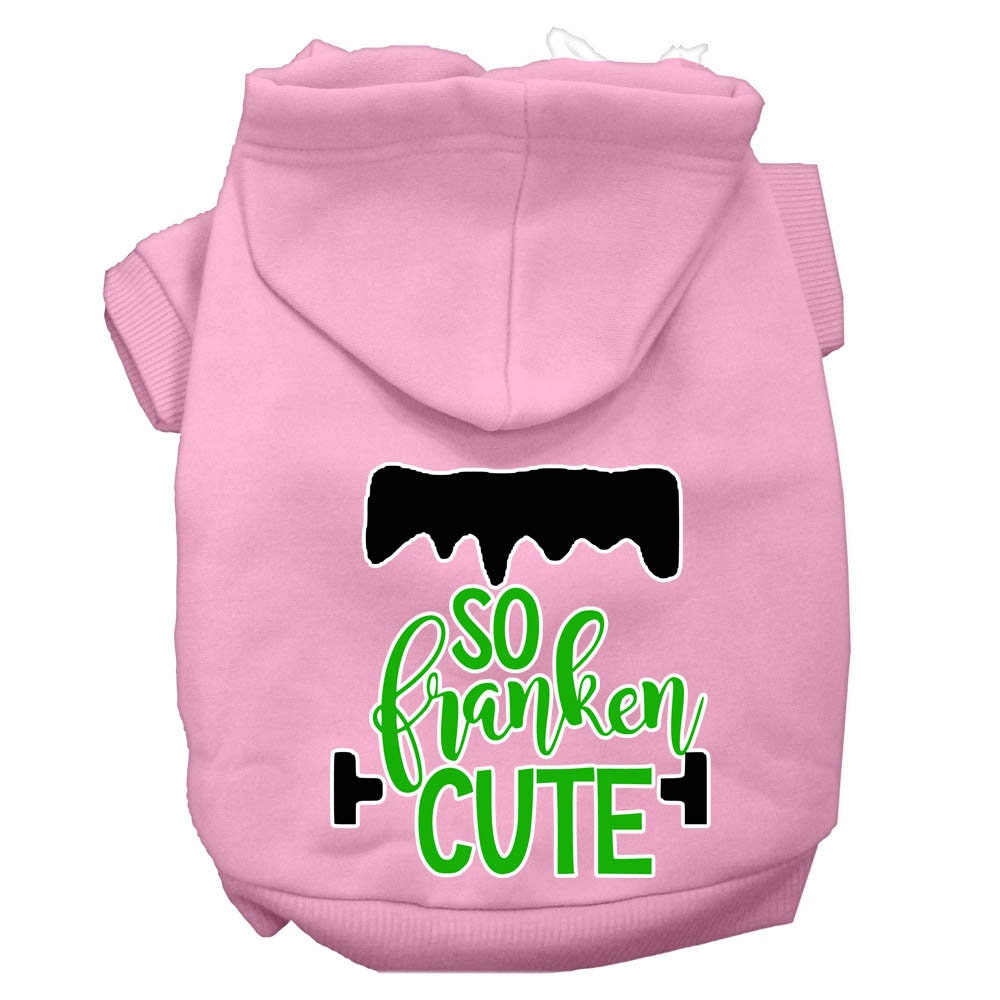 Halloween Pet Hoodie "So Franken Cute" Light Pink