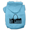 Pet Hoodie "St. Louis Skyline" Baby Blue