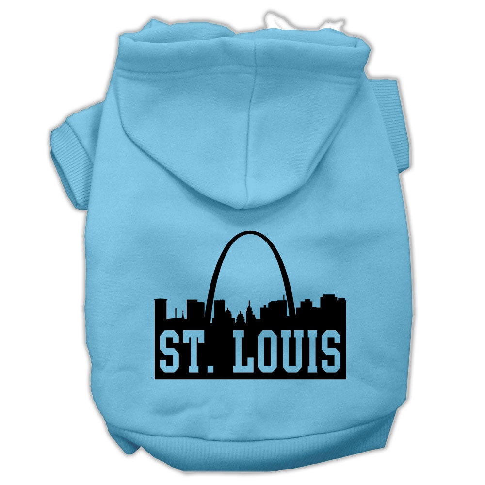 Pet Hoodie "St. Louis Skyline" Baby Blue