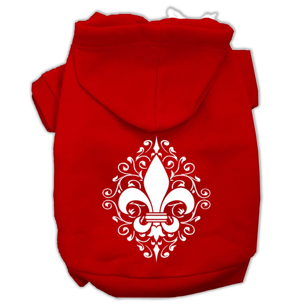 Pet Hoodie "Henna Fleur De Lis" Red