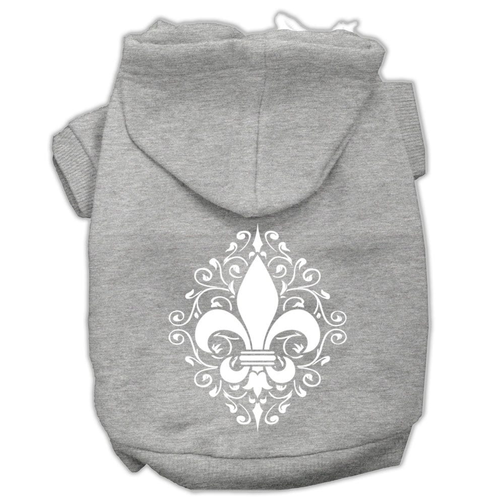 Pet Hoodie "Henna Fleur De Lis" Gray