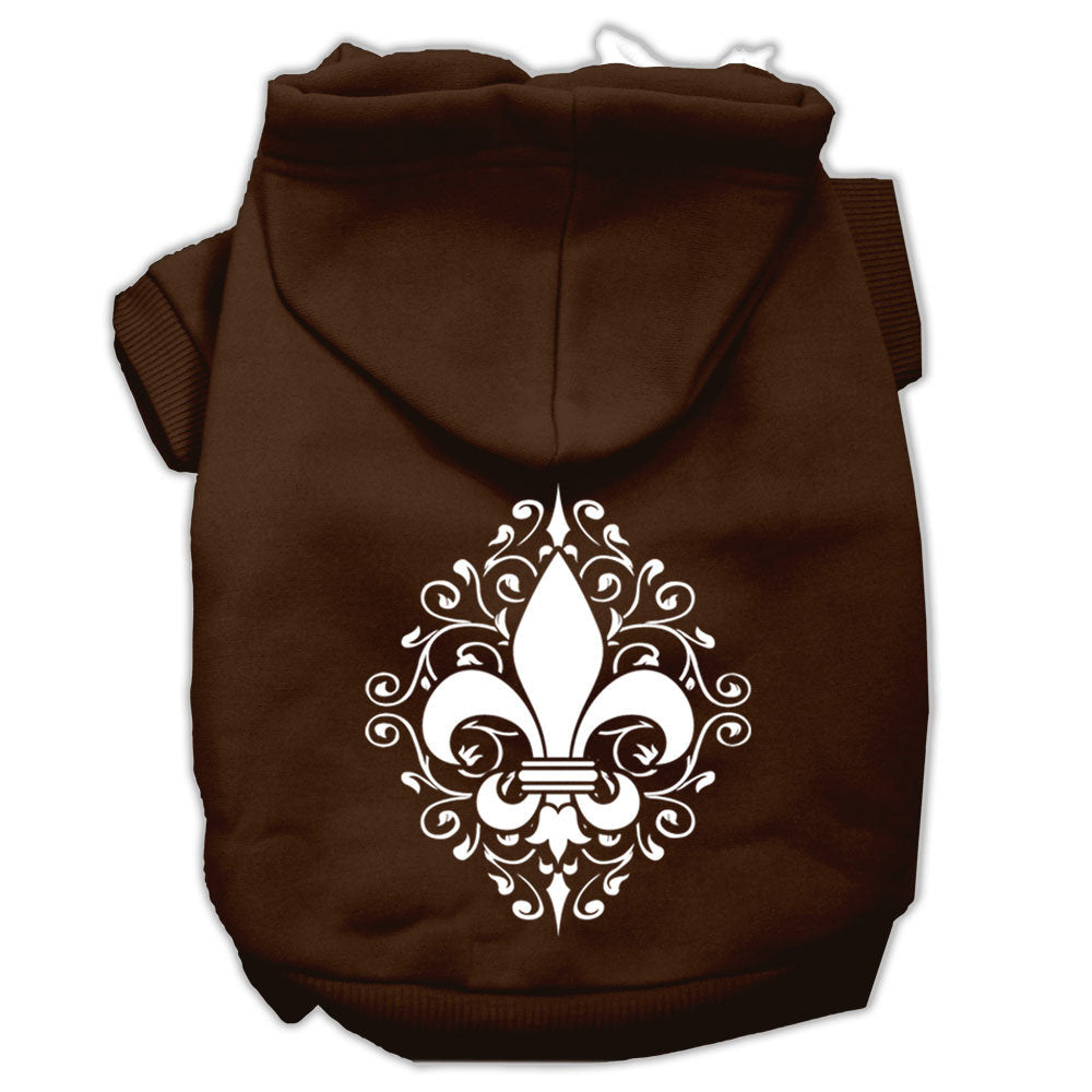 Pet Hoodie "Henna Fleur De Lis" Brown