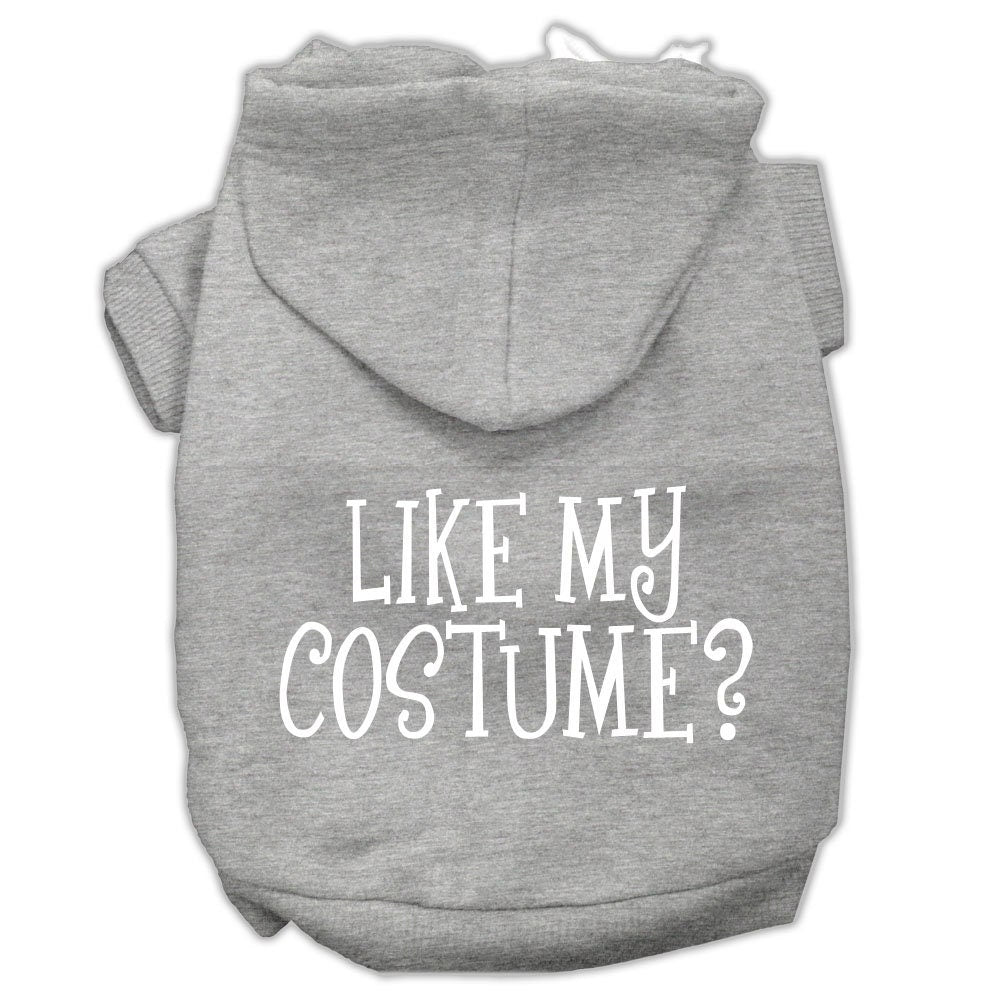 Halloween Pet Hoodie, "Like My Costume?" Grey