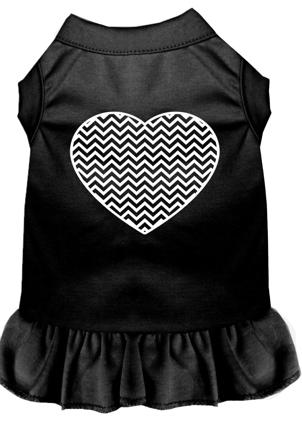 Pet Dress "Chevron Heart" Black