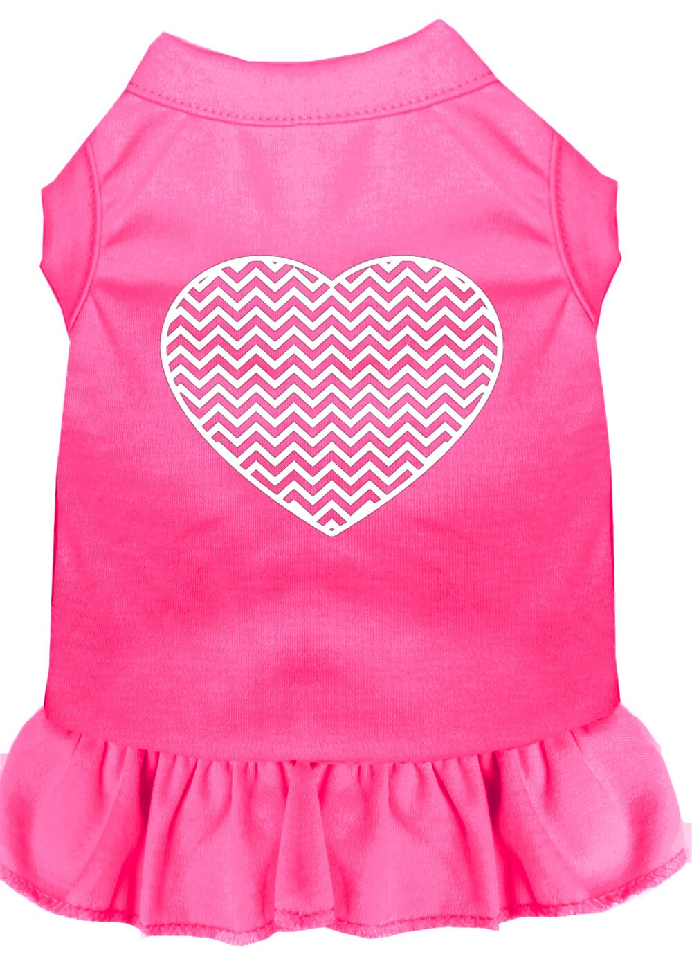 Pet Dress "Chevron Heart" Bright Pink