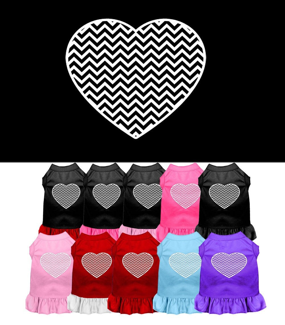 Pet Dress "Chevron Heart"