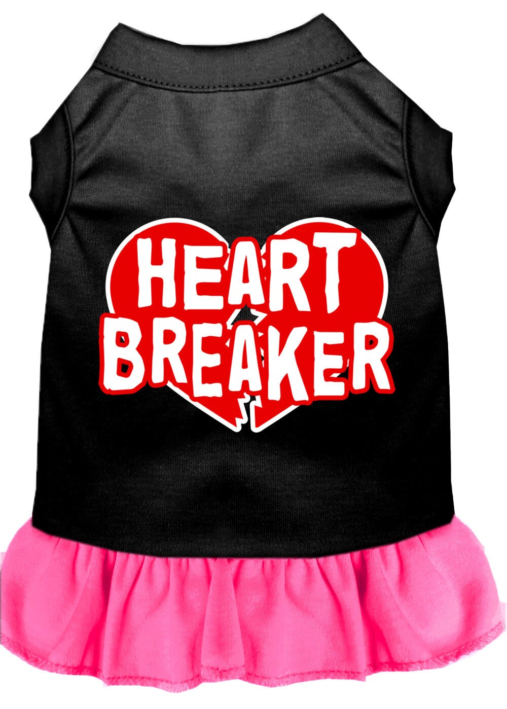 Pet Dress "Heart Breaker" Black W Bright Pink
