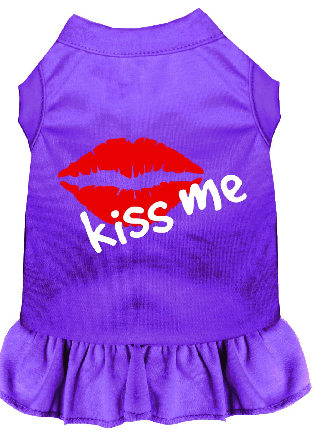 Pet Dress, Screen Printed, "Kiss Me" Purple