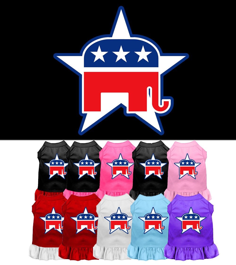 Pet Dress Screen Printed, "Republican"