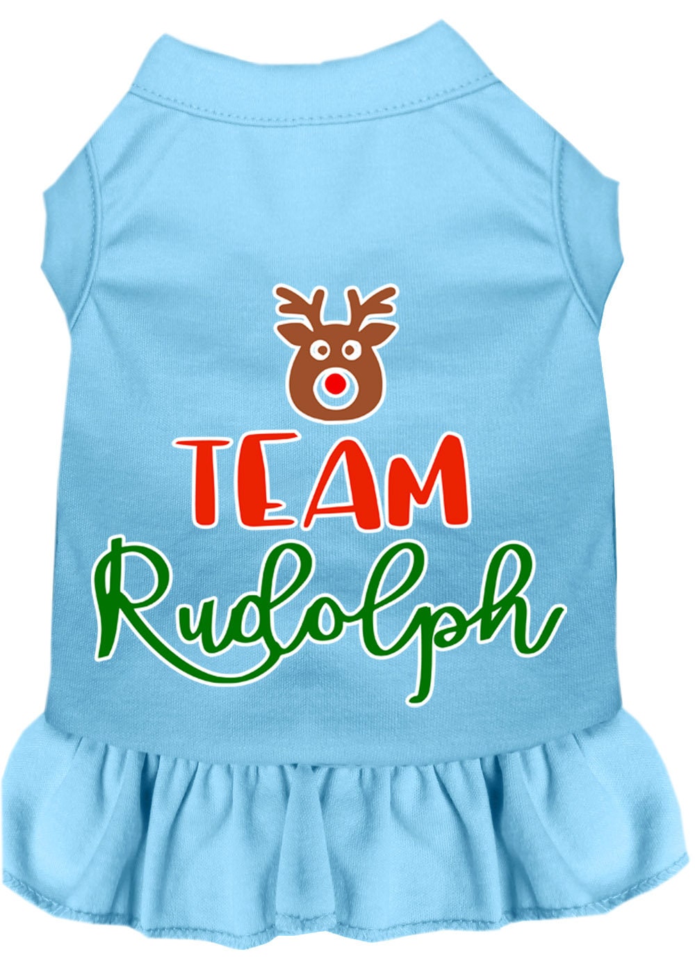 Christmas Pet Dress Screen Printed, "Team Rudolph"