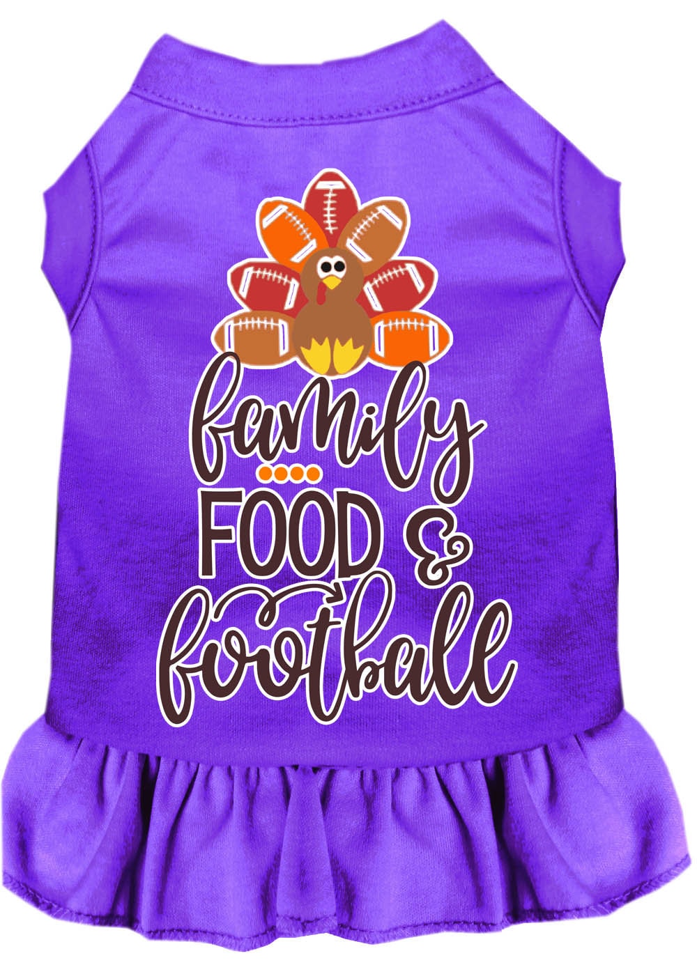 Pet Dress "Family, Food & Football" Purple