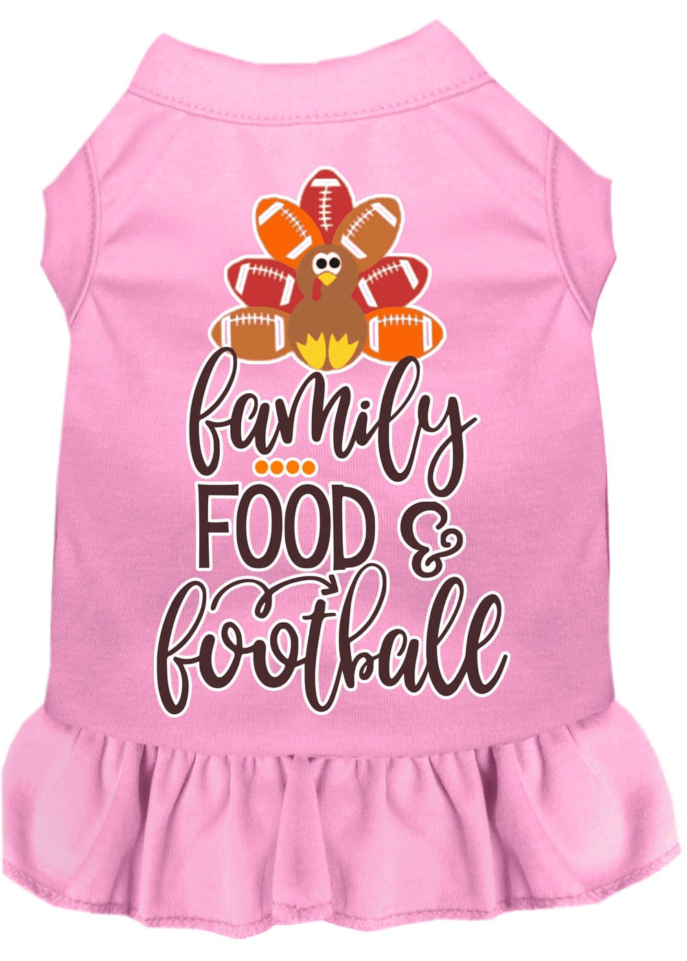 Pet Dress "Family, Food & Football" Light Pink
