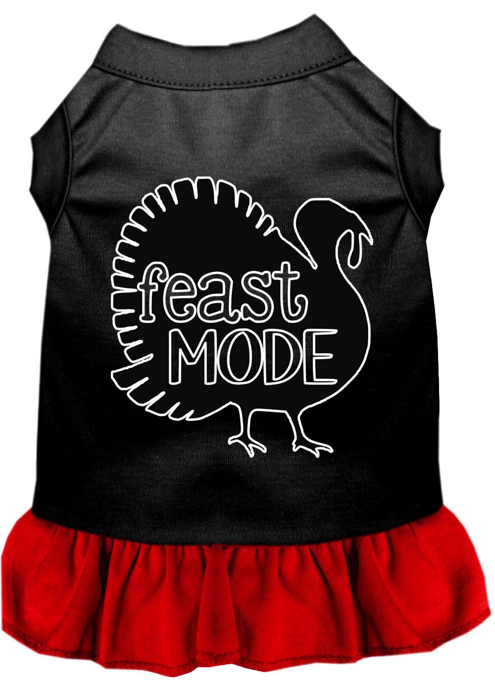 Thanksgiving Pet Dress "Feast Mode" Black W Red
