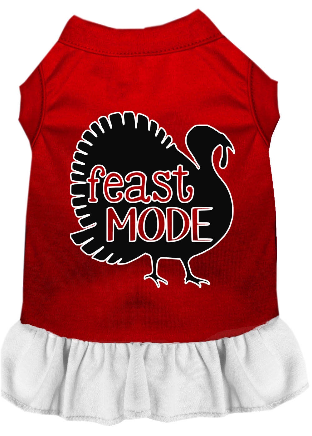 Thanksgiving Pet Dress "Feast Mode" Red W White