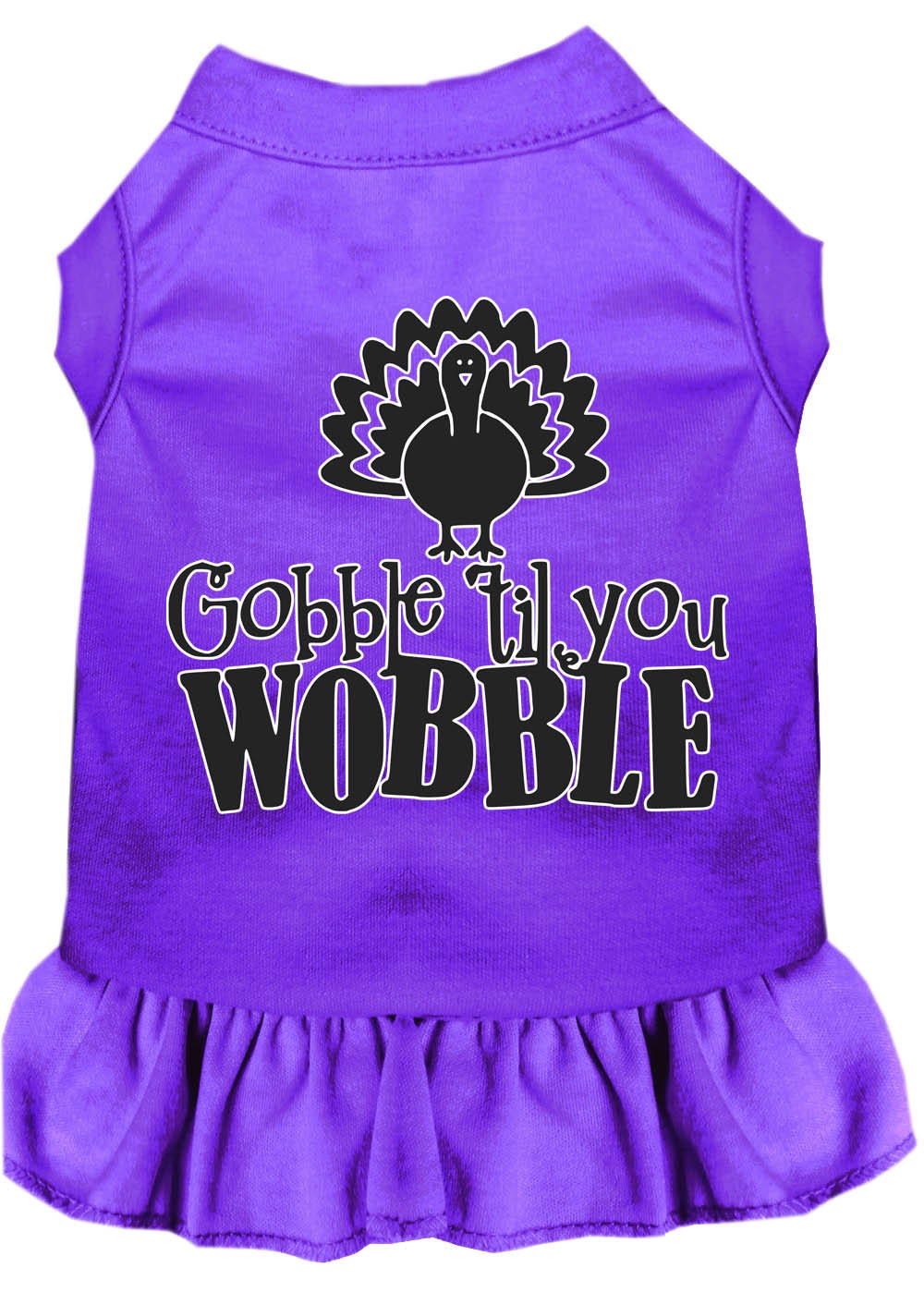 Thanksgiving Pet Dress "Gobble Til You Wobble" Purple